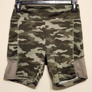 VS PINK Green Camo Spandex Shorts
